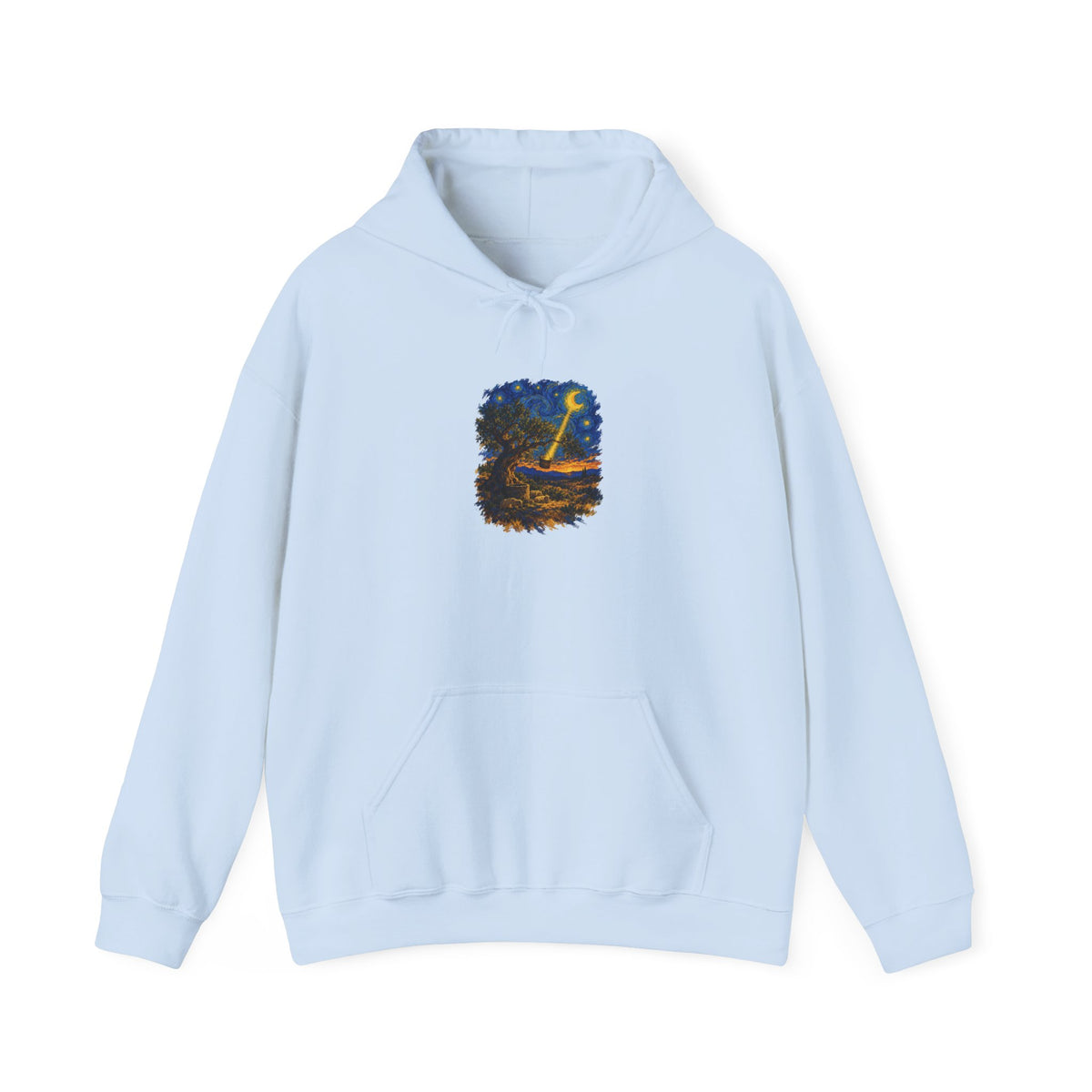 The Tree and the Empty Bucket Hoodie, Symbolic Fine Art Hooded Sweatshirt, By Xudeyda