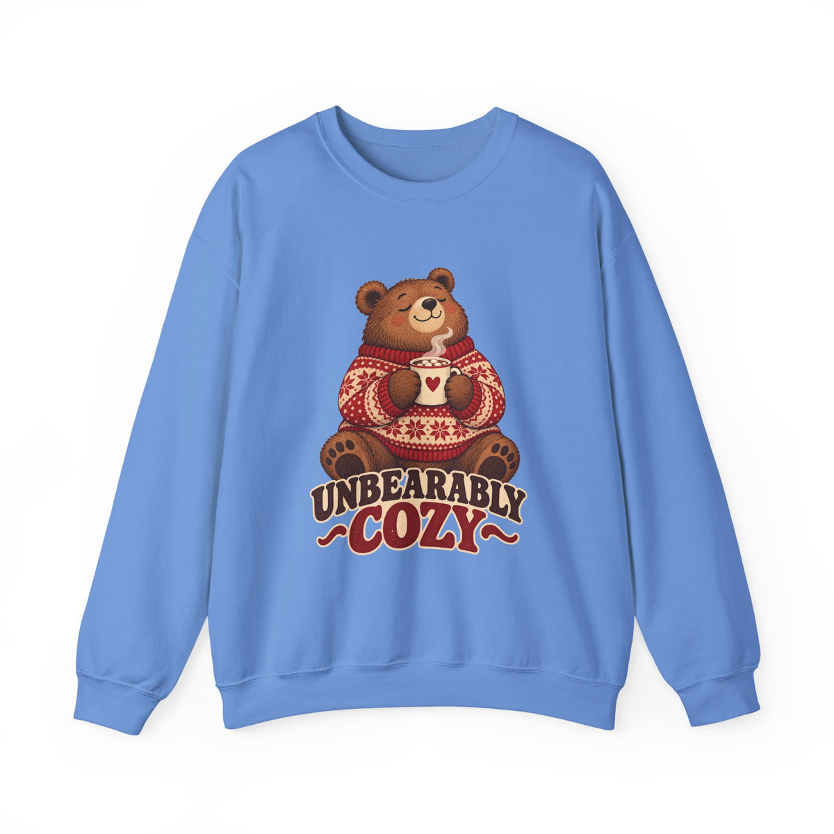 Unbearably Cozy Bear in a Sweater With Cocoa Sweatshirt, Cozy Bear Crewneck Sweatshirt