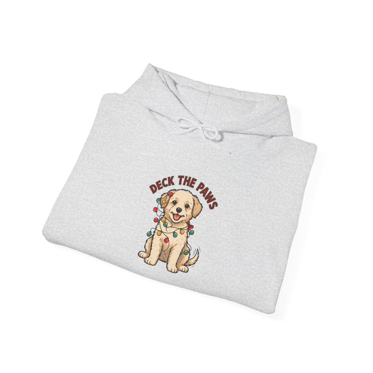 Deck the Paws Christmas Puppy Hoodie, Dog Christmas Hooded Sweatshirt