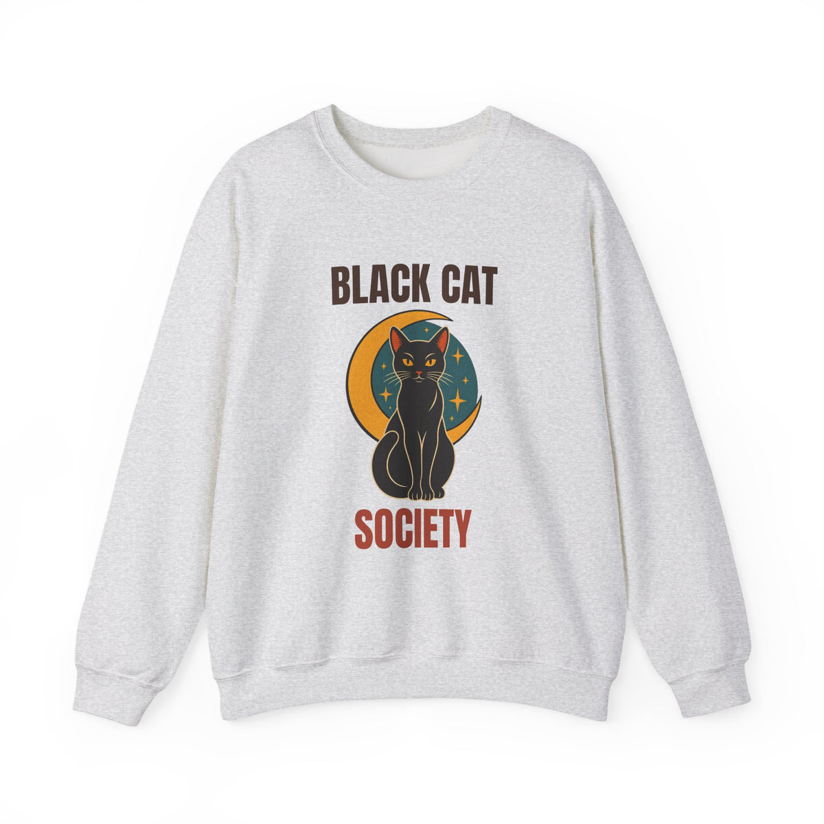 Black Cat Society Vintage Moon Sweatshirt, Vintage Black Cat Society Crewneck