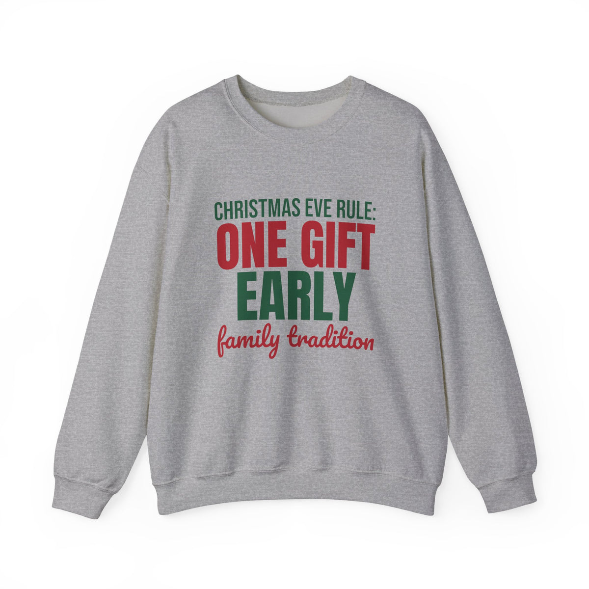 Christmas Eve Rule One Gift Early Family Tradition Sweatshirt, Christmas Eve Crewneck Sweatshirt