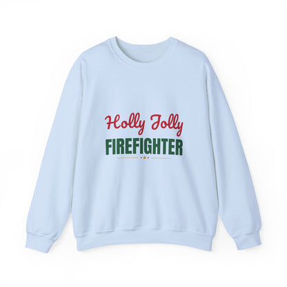 Holly Jolly Firefighter Sweatshirt, Firefighter Christmas Crewneck, Firefighter Gift