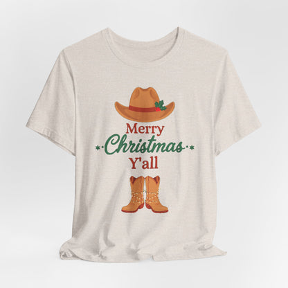 Merry Christmas Y'all Shirt, Western Christmas T-Shirt, Southern Holiday Tee