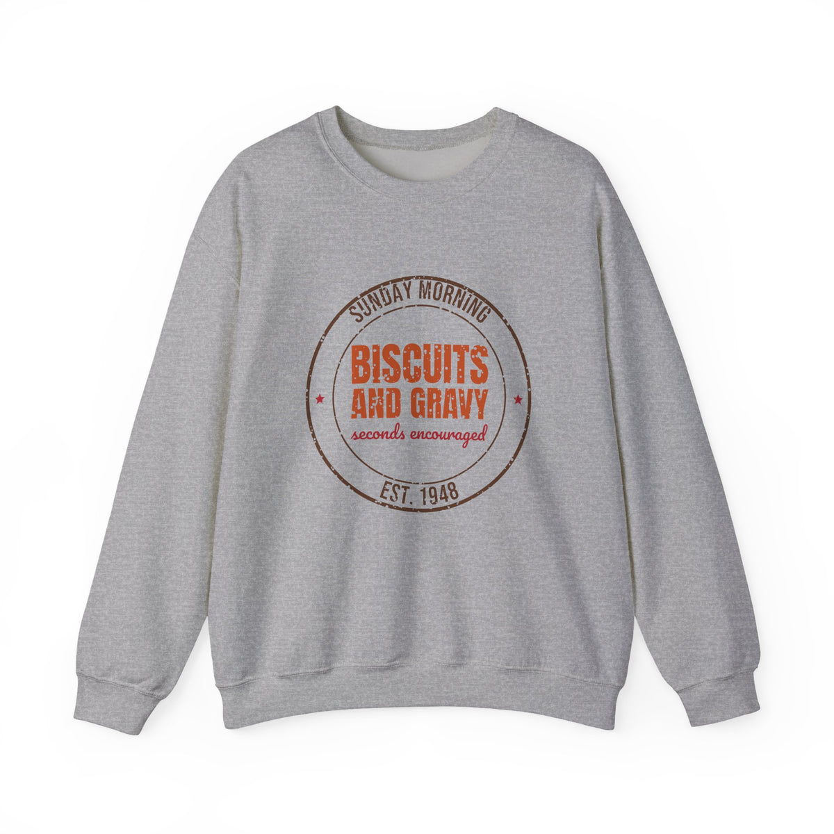 Sunday Morning Biscuits and Gravy Est. 1948 Sweatshirt, Vintage Southern Crewneck Sweatshirt