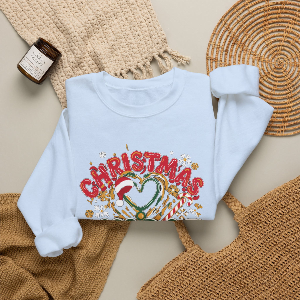 Christmas Nurse Crew Sweatshirt, Retro Nurse Christmas Crewneck, Holiday Nurse Sweater