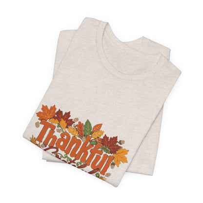 Thankful Grateful Blessed Shirt, Fall Thanksgiving T-Shirt, Autumn Leaves Tee