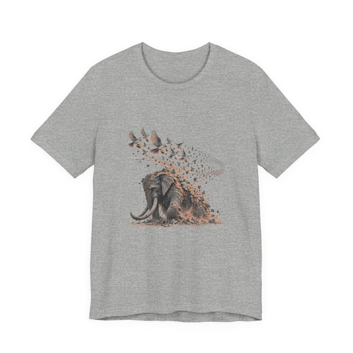 The Elephant and the Birds Shirt, Symbolic Fine Art T-Shirt, By Xudeyda