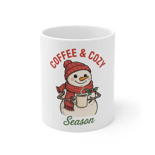 Coffee and Cozy Season Snowman Mug