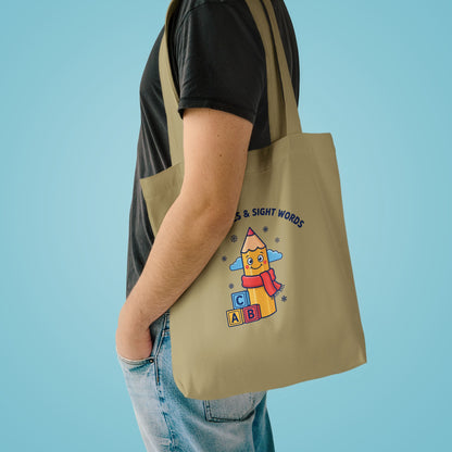 Snowflakes and Sight Words Tote Bag