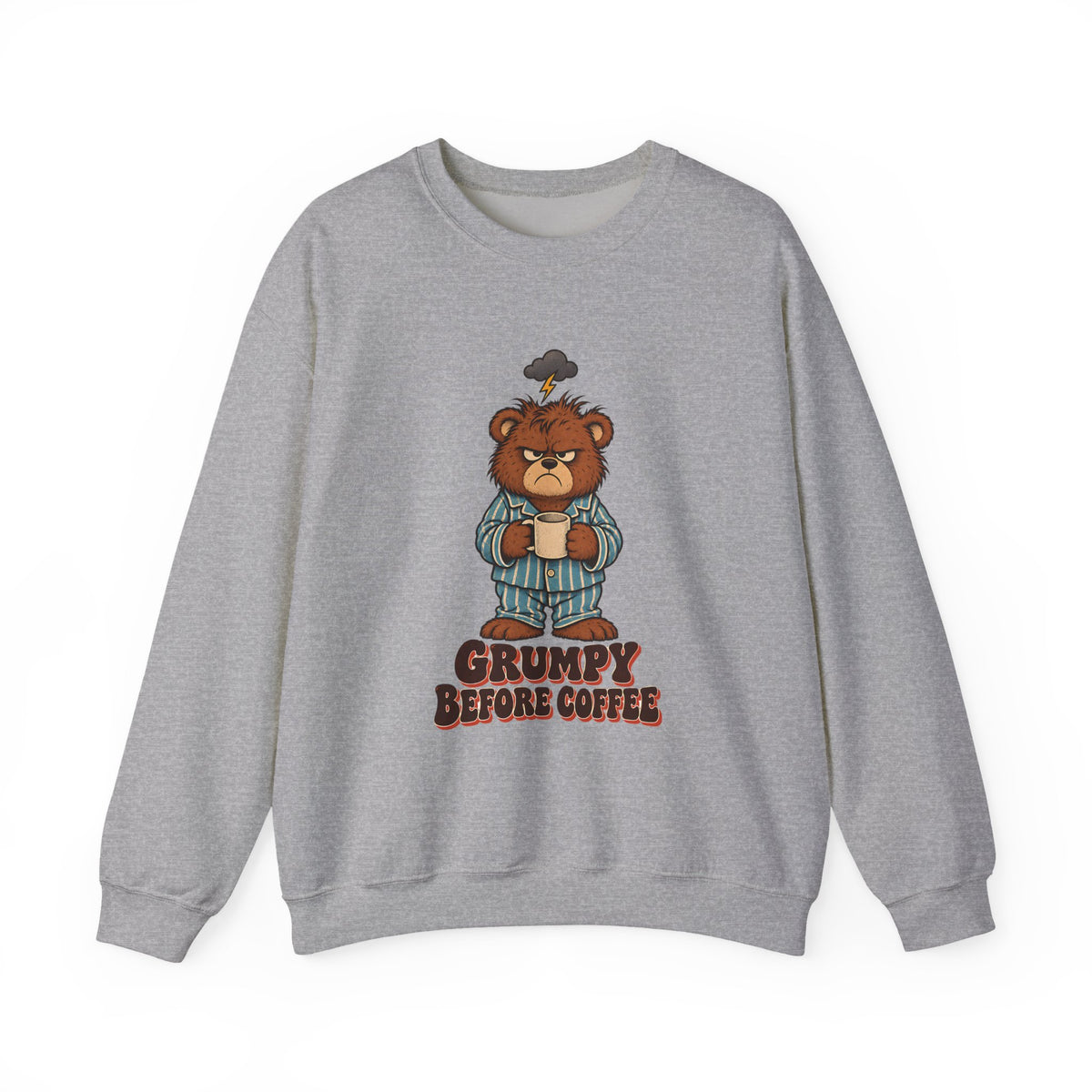 Grumpy Before Coffee Bear Sweatshirt, Funny Coffee Bear Crewneck Sweatshirt