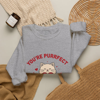 You're Purrfect Valentine Cat Sweatshirt, Cat Valentine Crewneck