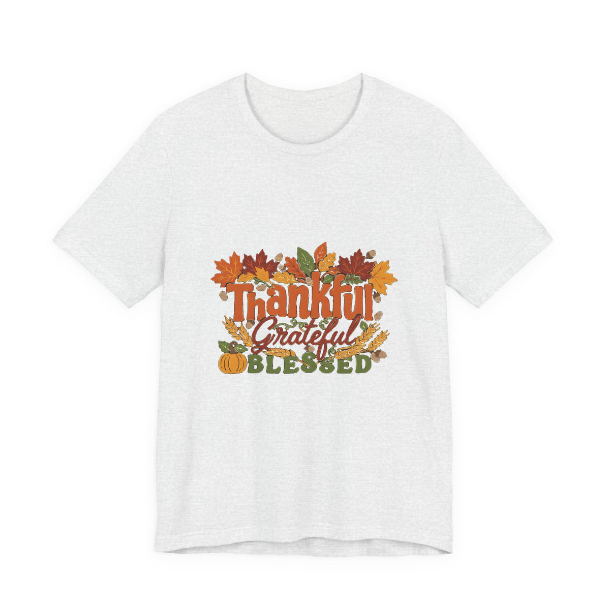 Thankful Grateful Blessed Shirt, Fall Thanksgiving T-Shirt, Autumn Leaves Tee