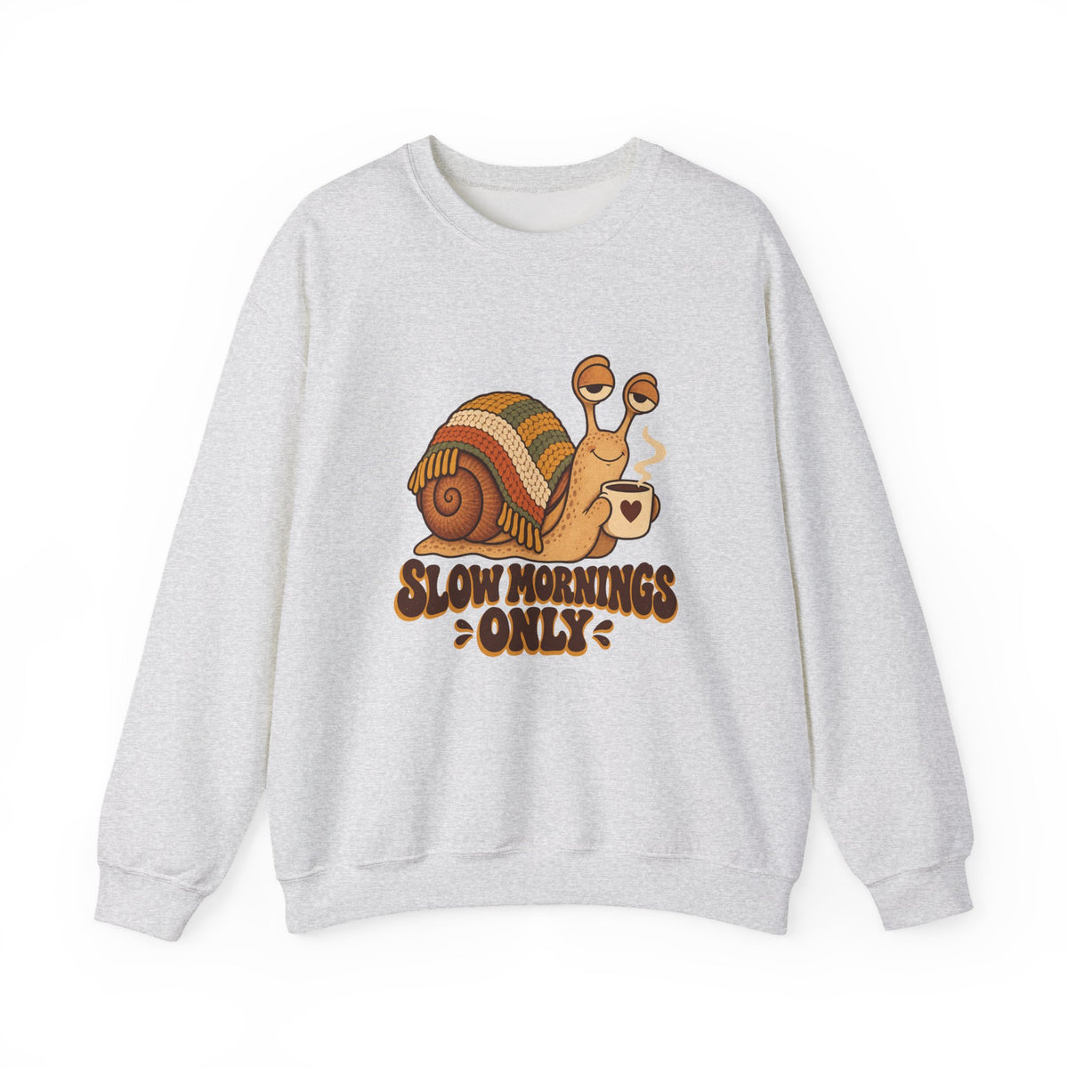 Slow Mornings Only Coffee Snail Sweatshirt, Coffee Snail Crewneck Sweatshirt