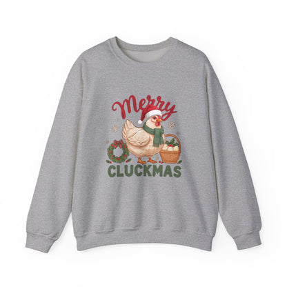 Merry Cluckmas Sweatshirt, Chicken Christmas Crewneck, Chicken Mom Gift