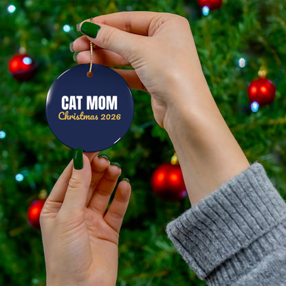 Cat Mom Christmas Ornament 2026, Cat Lover Keepsake Ornament, Gift for Cat Mom