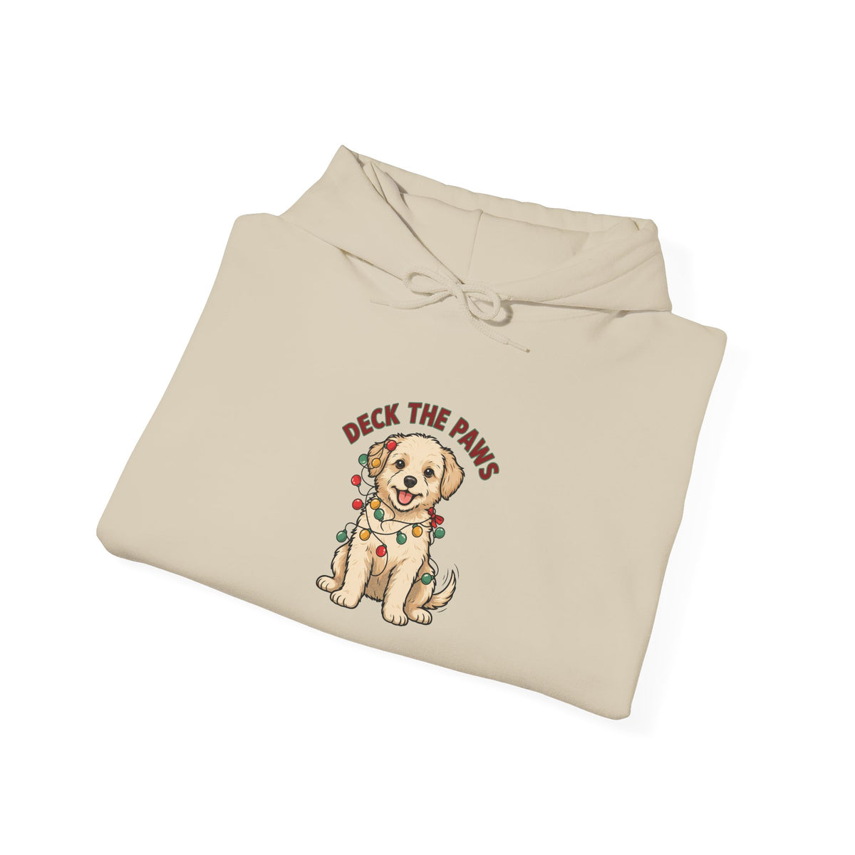 Deck the Paws Christmas Puppy Hoodie, Dog Christmas Hooded Sweatshirt