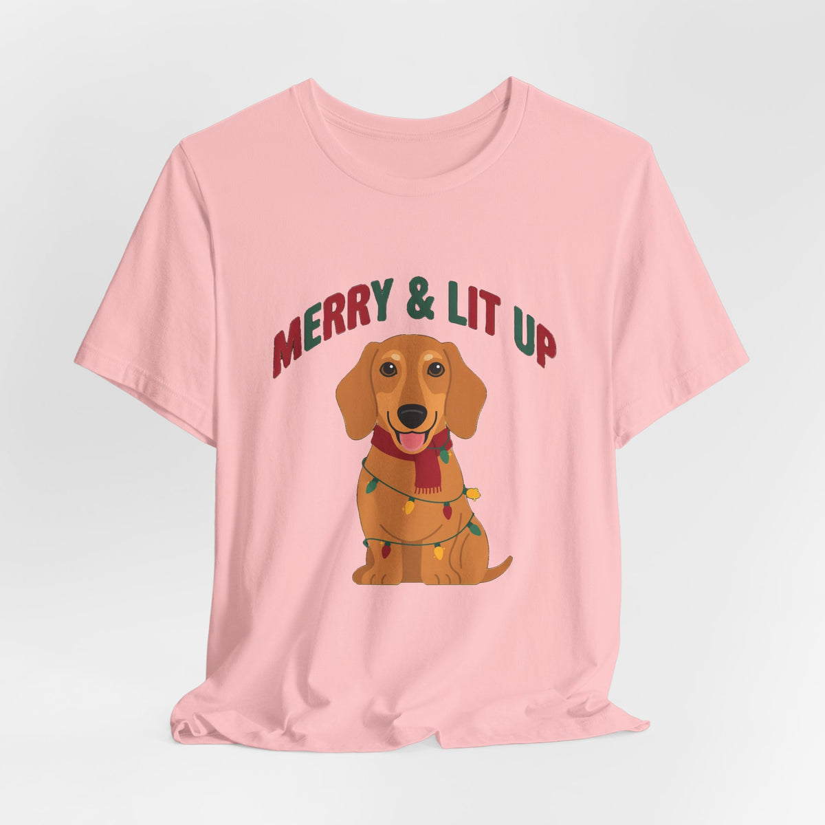 Merry and Lit Up Dachshund Christmas Lights Shirt, Dachshund Christmas Lights T-Shirt