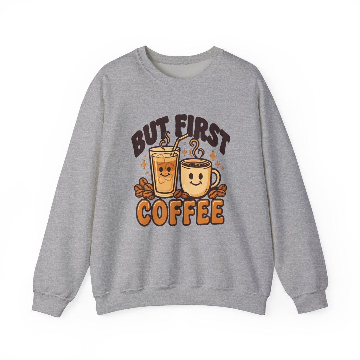But First Coffee Sweatshirt, Retro Coffee Lover Crewneck