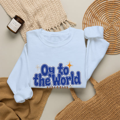 Oy to the World Sweatshirt, Retro Hanukkah Crewneck, Chanukah Gift