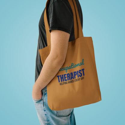 Occupational Therapist Helping Hands Every Day Tote Bag, OT Canvas Tote Bag