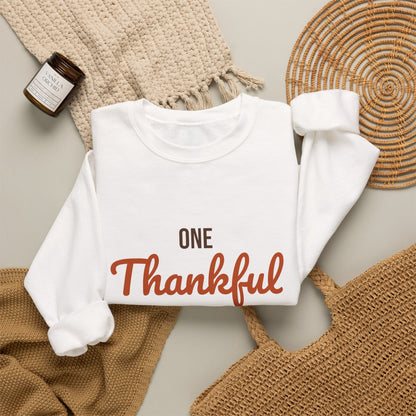 One Thankful Teacher Sweatshirt, Teacher Thanksgiving Crewneck