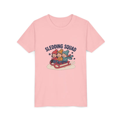 Sledding Squad Winter Kids Kids Shirt, Sledding Squad Kids T-Shirt