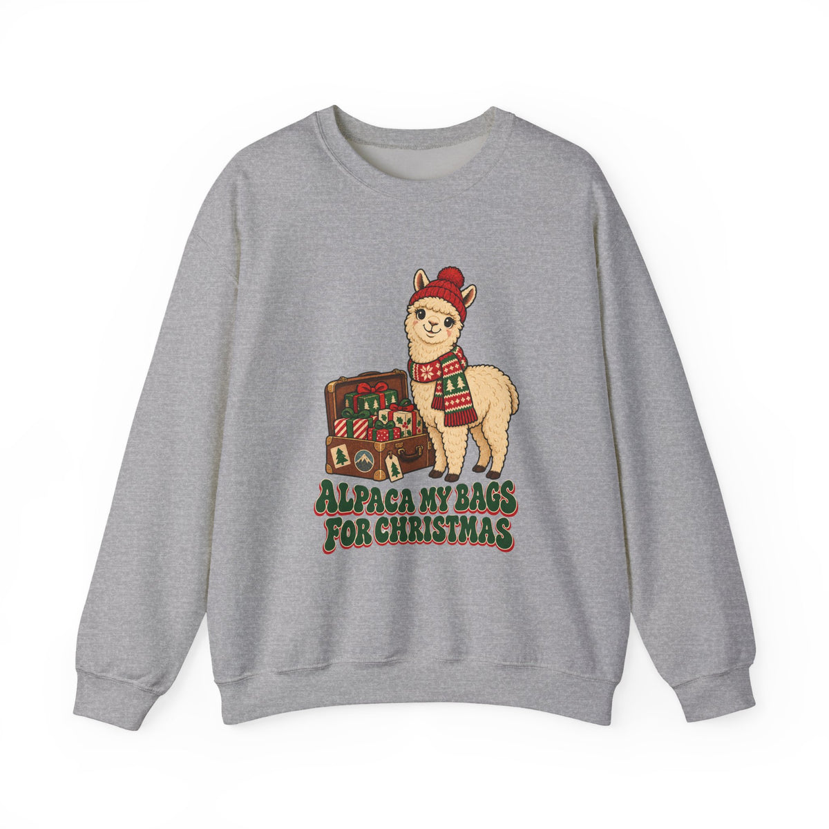Alpaca My Bags for Christmas Sweatshirt, Alpaca Christmas Crewneck Sweatshirt