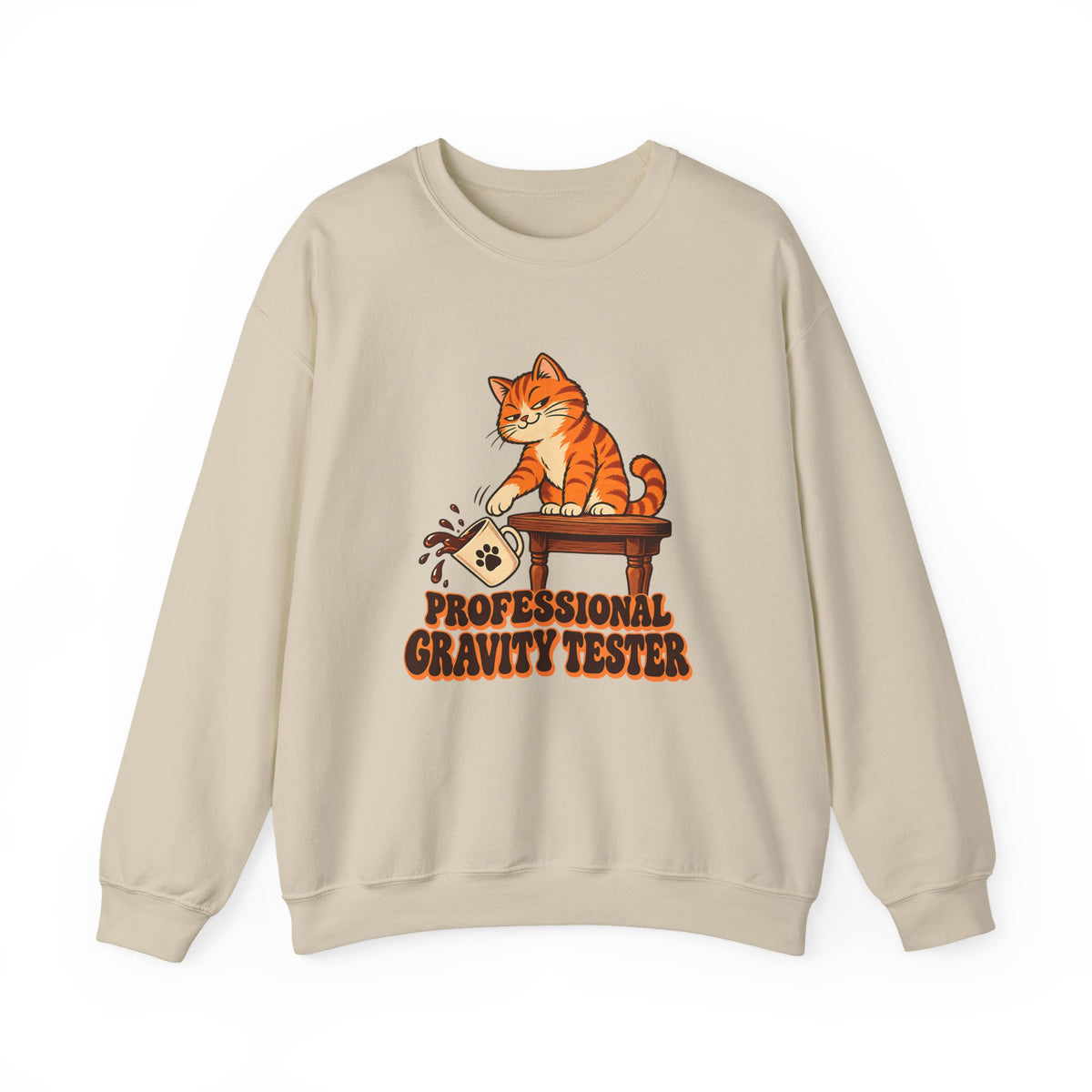 Professional Gravity Tester Cat Sweatshirt, Funny Cat Crewneck Sweatshirt
