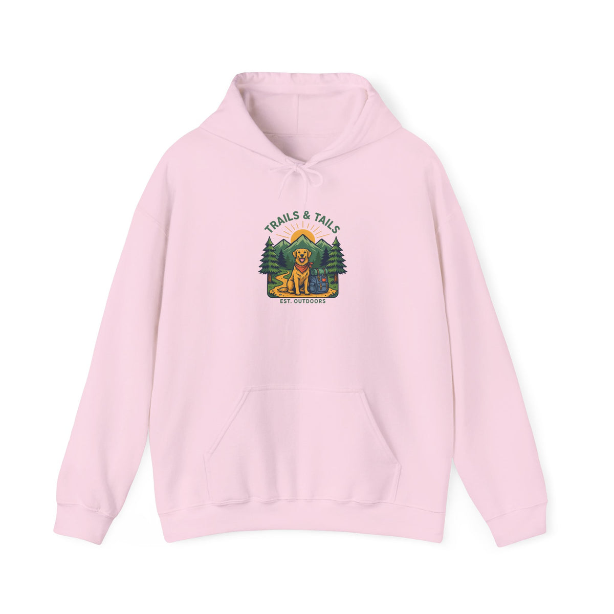 Trails and Tails Hoodie, Dog Hiking Hooded Sweatshirt