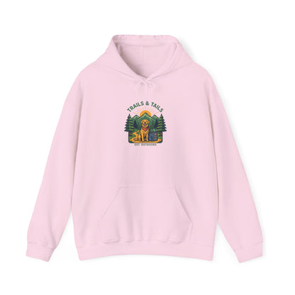 Trails and Tails Hoodie, Dog Hiking Hooded Sweatshirt
