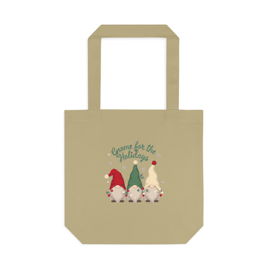 Christmas Gnome Tote Bag, Cute Holiday Canvas Tote, Christmas Gift Bag