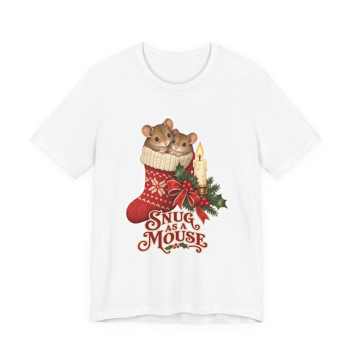 Snug as a Mouse Christmas Stocking Mice Shirt, Christmas Mice T-Shirt, Christmas Mice Gift