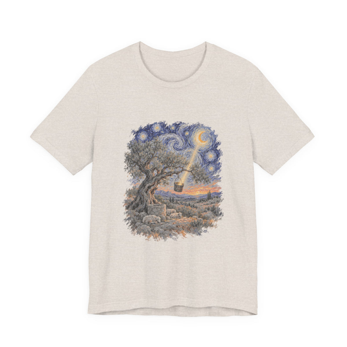 The Tree and the Empty Bucket Shirt, Symbolic Fine Art T-Shirt, By Xudeyda