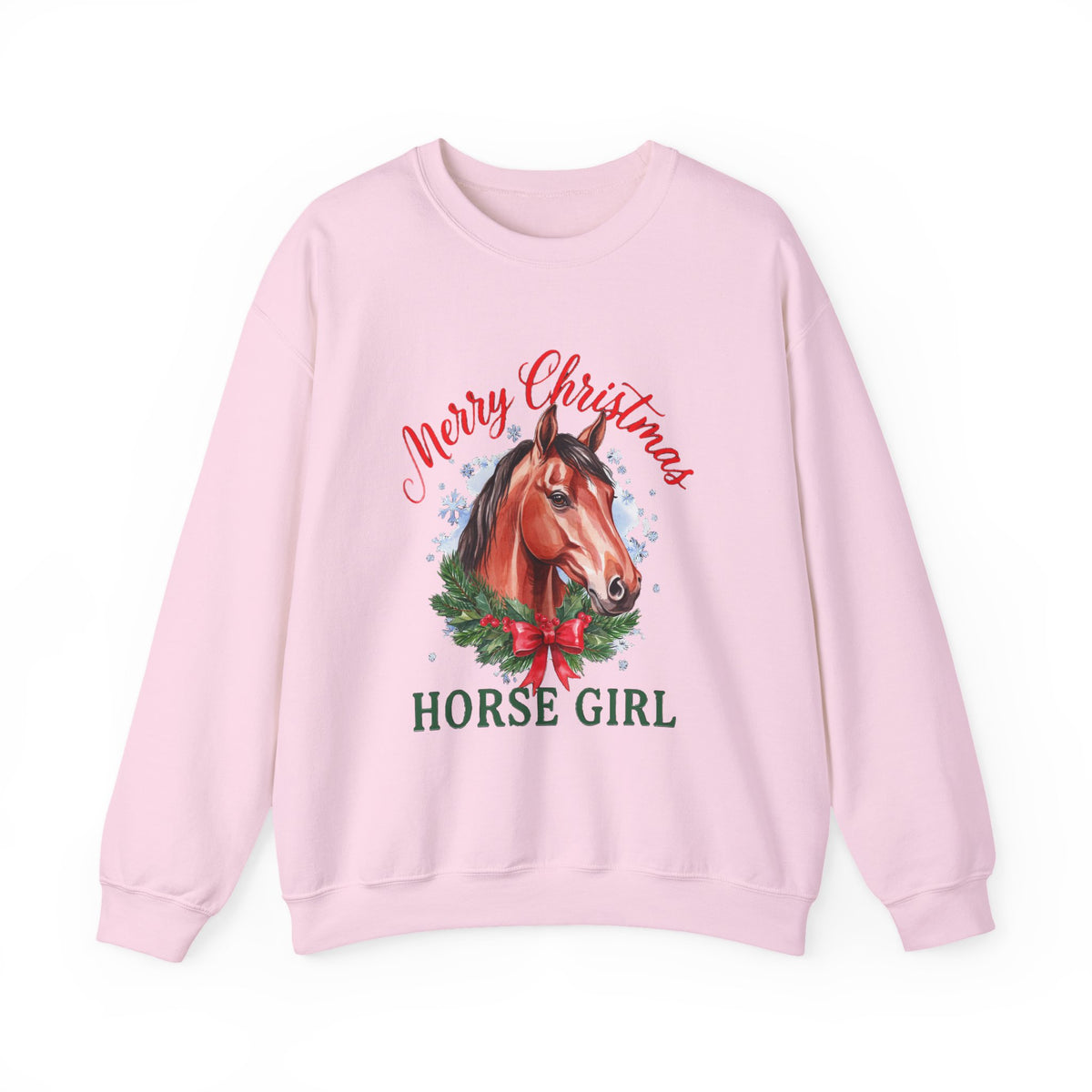 Merry Christmas Horse Girl Sweatshirt, Horse Lover Christmas Crewneck, Equestrian Gift