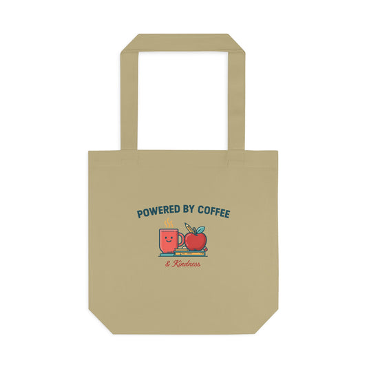 Powered by Coffee and Kindness Tote Bag