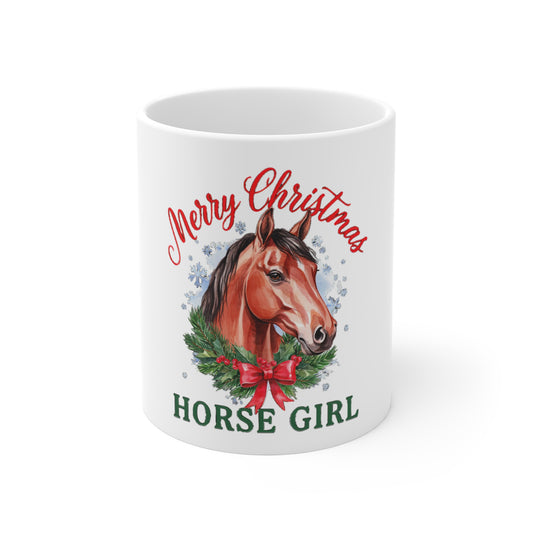 Merry Christmas Horse Girl Mug