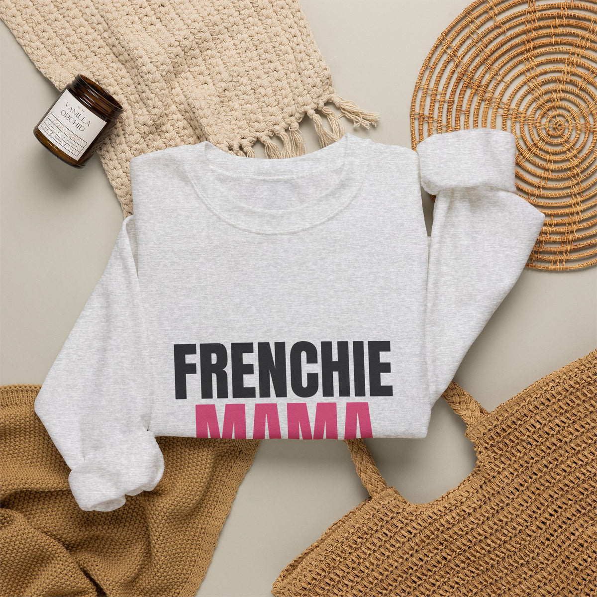 Frenchie Mama Snorts And Snuggles Sweatshirt, Frenchie Mama Crewneck Sweatshirt