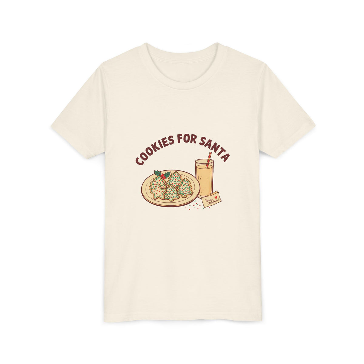 Cookies for Santa Kids Shirt, Kids Christmas Eve Shirt, Youth Tee