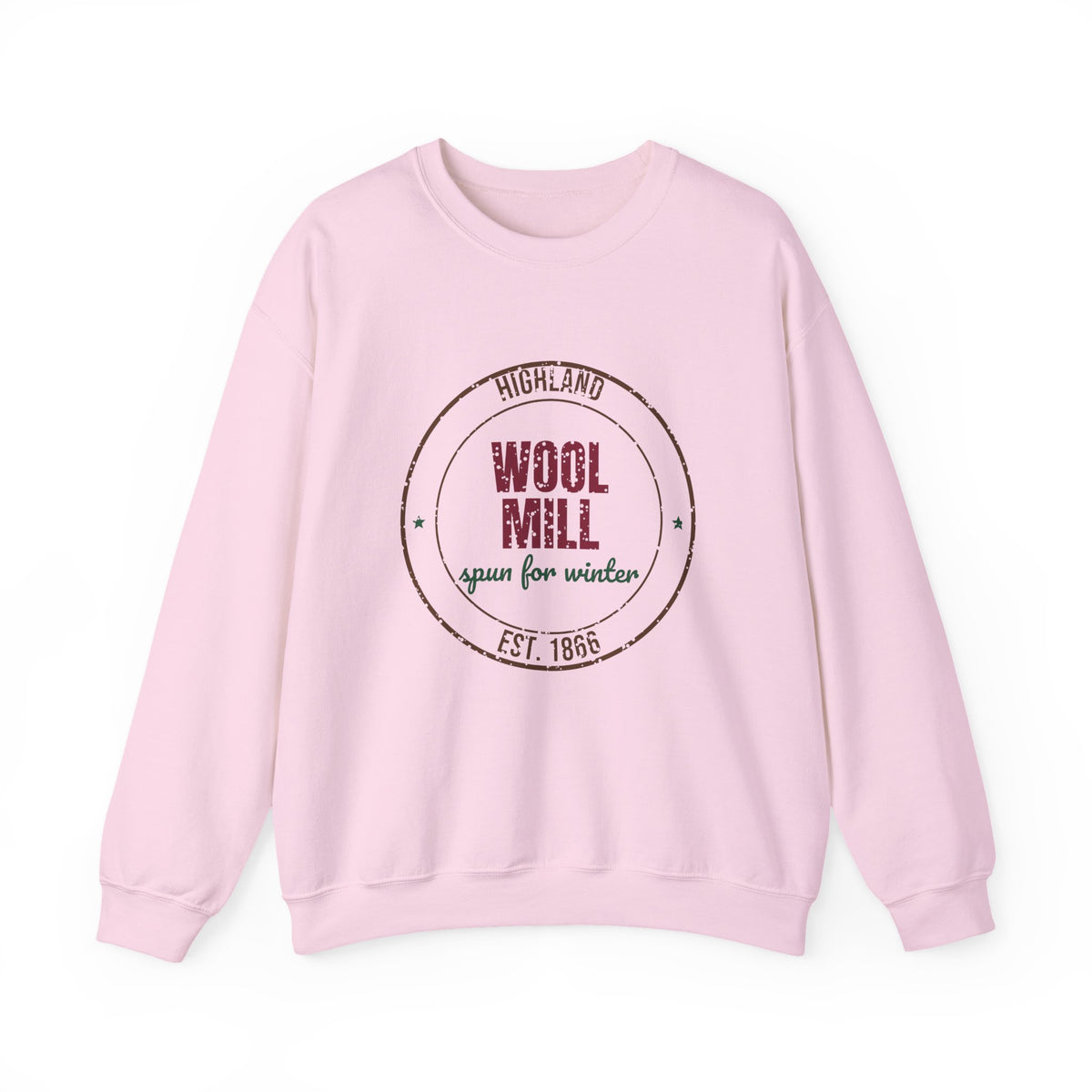 Highland Wool Mill Est. 1866 Sweatshirt, Vintage Winter Crewneck Sweatshirt