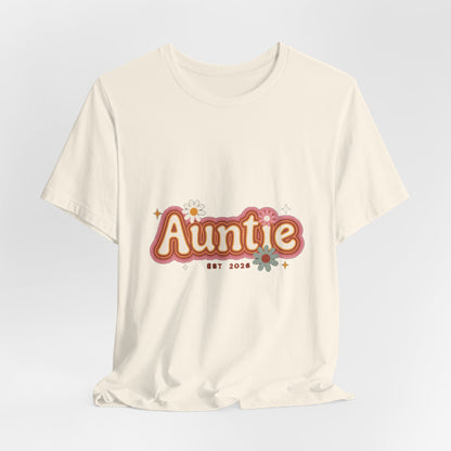 Auntie Est 2026 Shirt, Retro New Aunt T-Shirt, Pregnancy Announcement Gift for Aunt