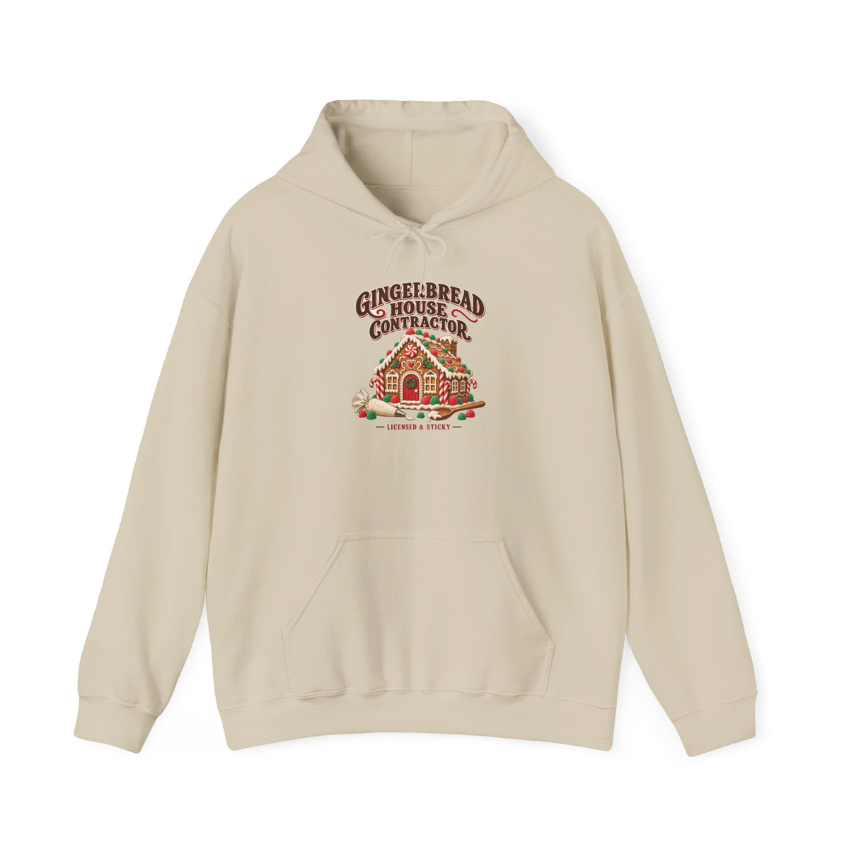 Gingerbread House Contractor Licensed and Sticky Hoodie, Gingerbread House Hoodie