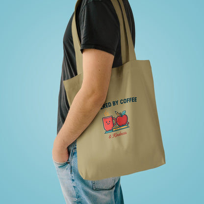 Powered by Coffee and Kindness Tote Bag