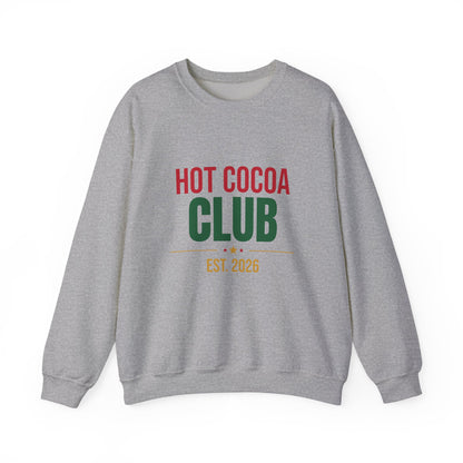 Hot Cocoa Club Sweatshirt, Winter Crewneck, Cozy Holiday Sweater
