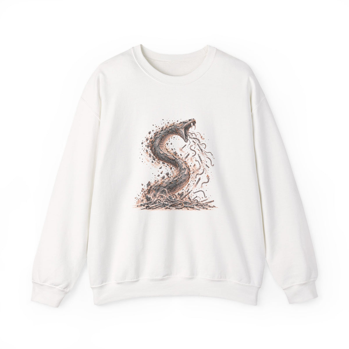 The Staff and the Serpent Sweatshirt, Symbolic Fine Art Crewneck, By Xudeyda