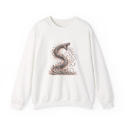 The Staff and the Serpent Sweatshirt, Symbolic Fine Art Crewneck, By Xudeyda