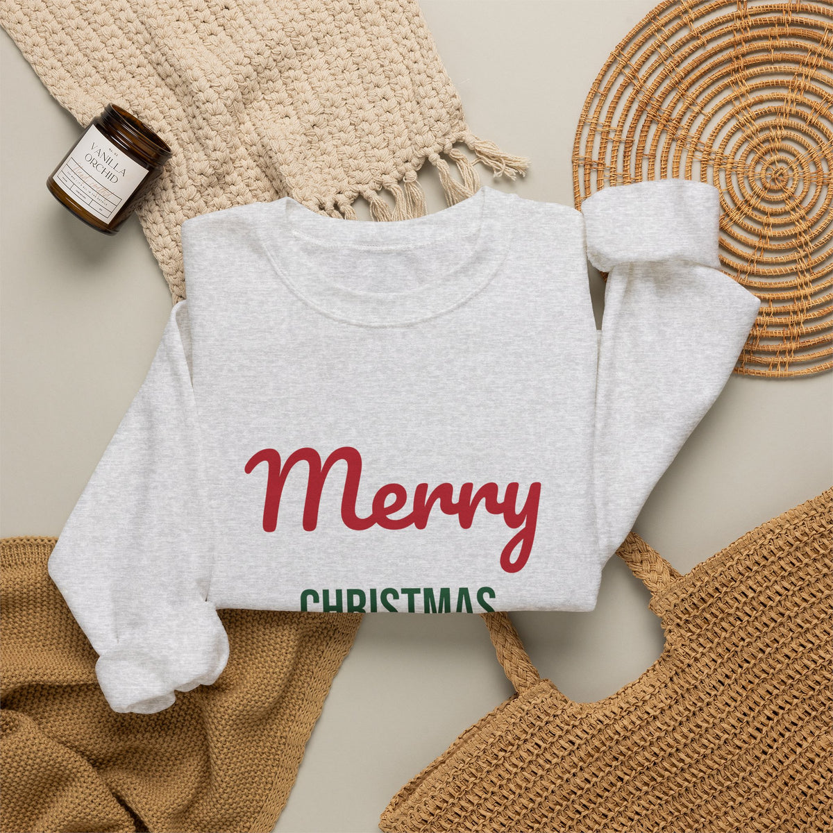 Merry Christmas Cat Mom Sweatshirt, Cat Mom Christmas Crewneck