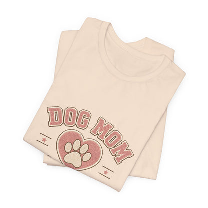 Dog Mom Club Shirt, Varsity Dog Mom T-Shirt, Paw Print Gift for Dog Lovers