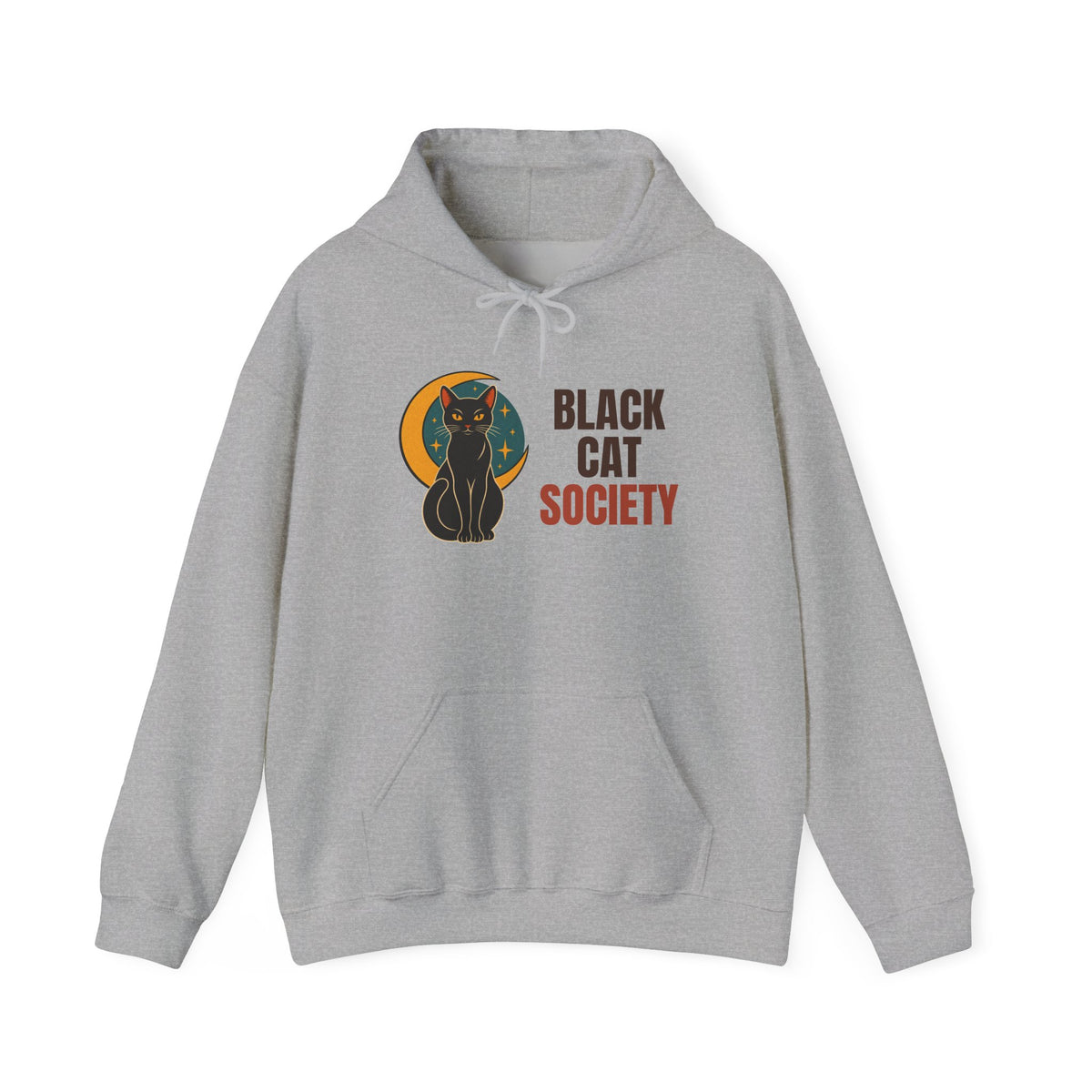 Black Cat Society Vintage Moon Hoodie, Vintage Black Cat Society Hoodie