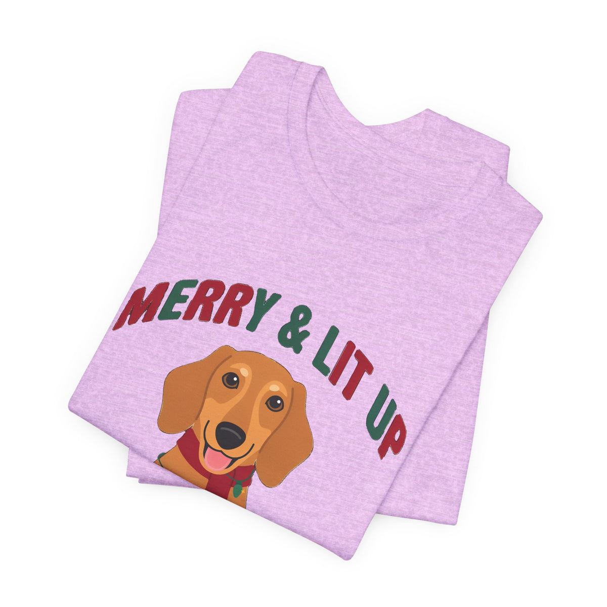 Merry and Lit Up Dachshund Christmas Lights Shirt, Dachshund Christmas Lights T-Shirt