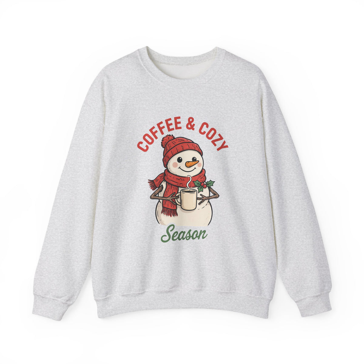 Coffee and Cozy Season Snowman Sweatshirt, back view